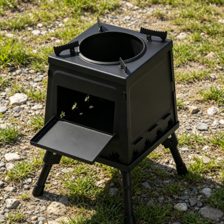 Portable Cast Iron Wood Stove with Carry Case