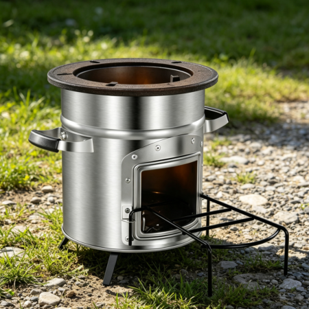 Single-Door Portable Stainless Rocket Stove