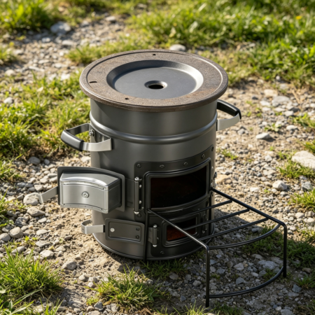 SPCC Steel Double-Door Rocket Stove