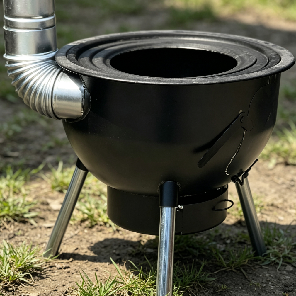 Multifunction Wood Rocket Stove with Grill Rack - Image 2