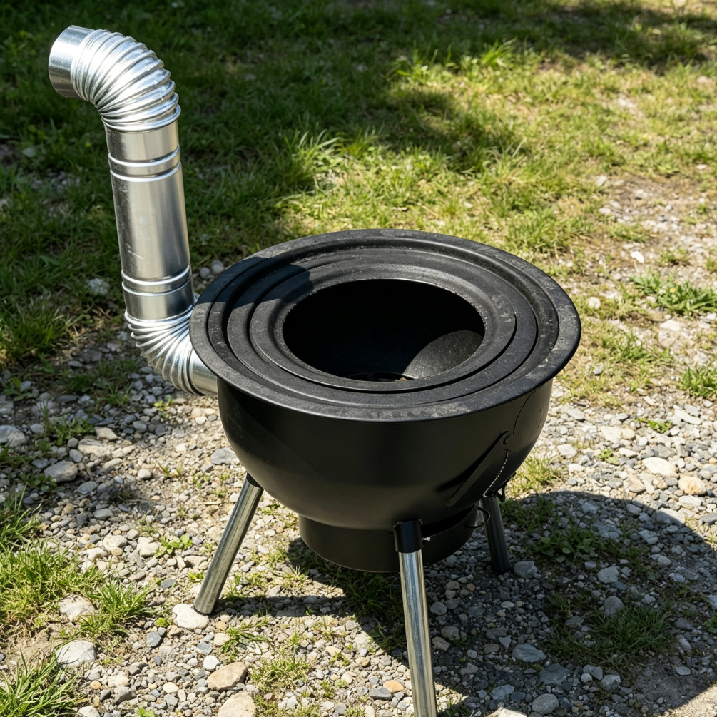 Multifunction Wood Rocket Stove with Grill Rack