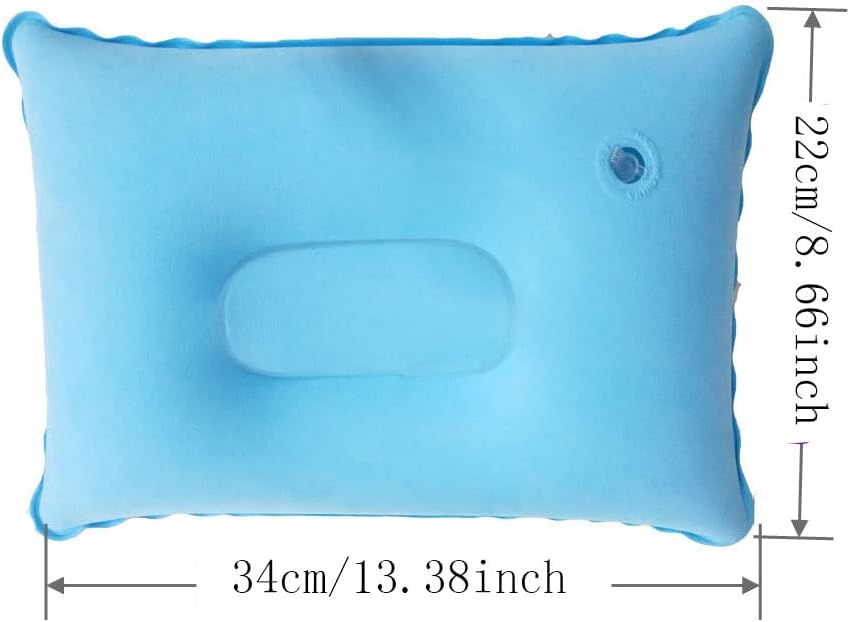 3 Pack Ultralight Inflatable Pillow Small Squared Flocked Fabric Air Pillow Beach Pillow for Camping,Napping,Desk Rest,Hiking,Traveling,Neck Lumbar Support - Image 2
