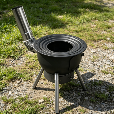 16.8" Portable Fire Pit with Chimney and Grate