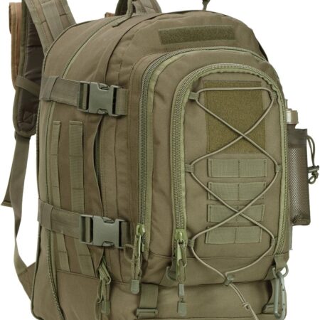 Green Large Tactical Backpack with DIY System for Camping Hunting Hiking